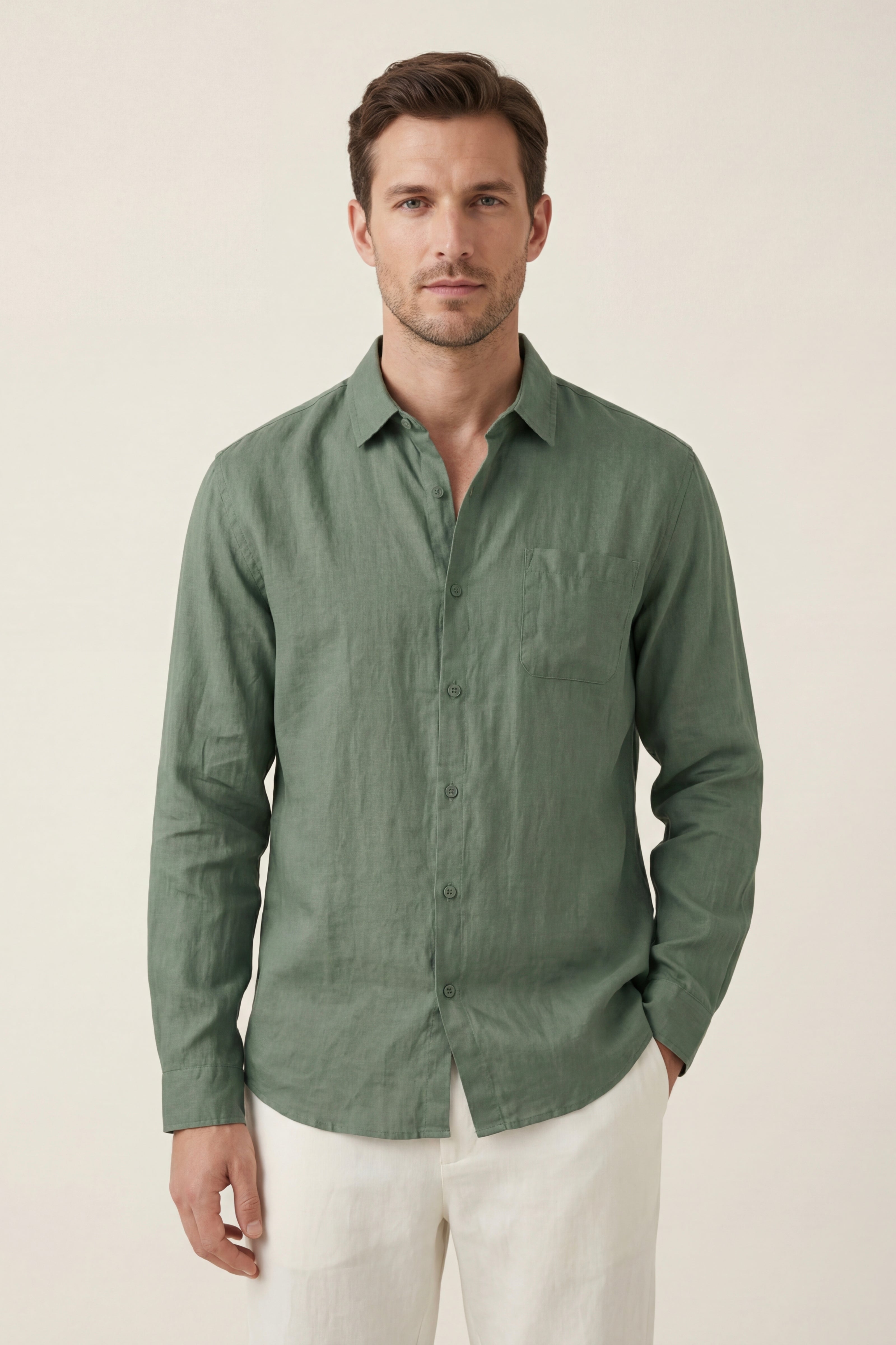 Torino Linen Shirt Green