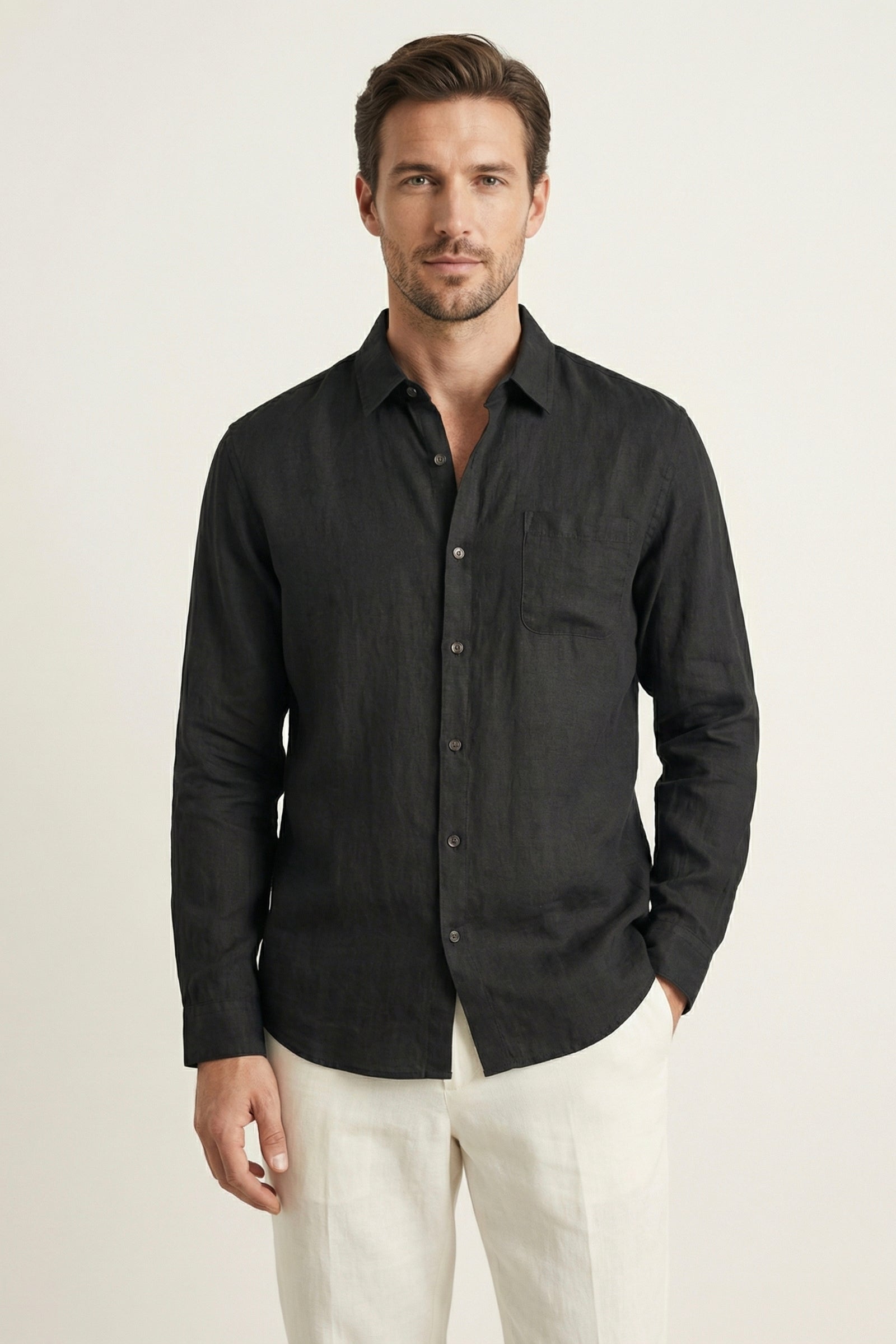 Torino Linen Shirt Black