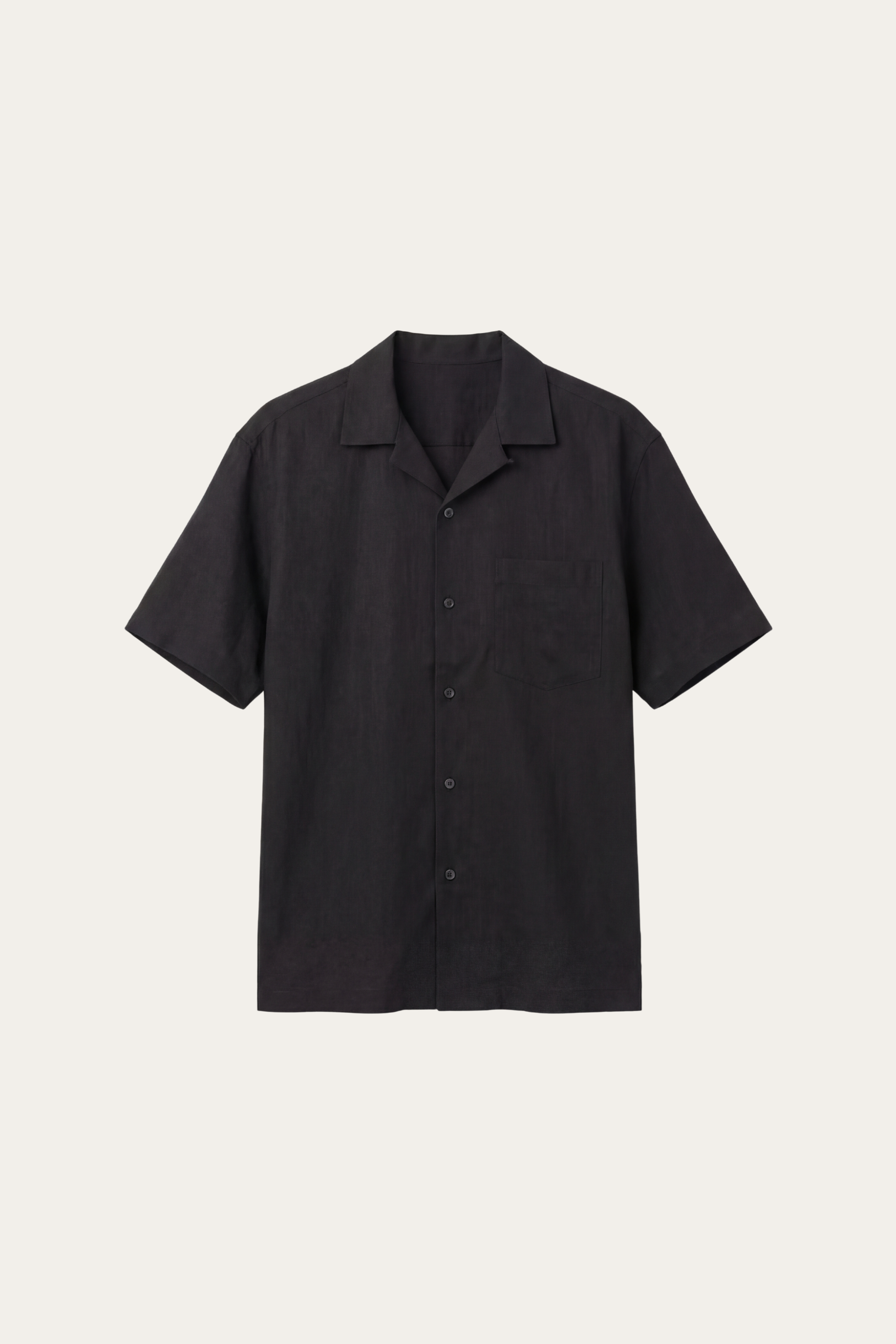 Ancona Linen Cotton Shirt Black