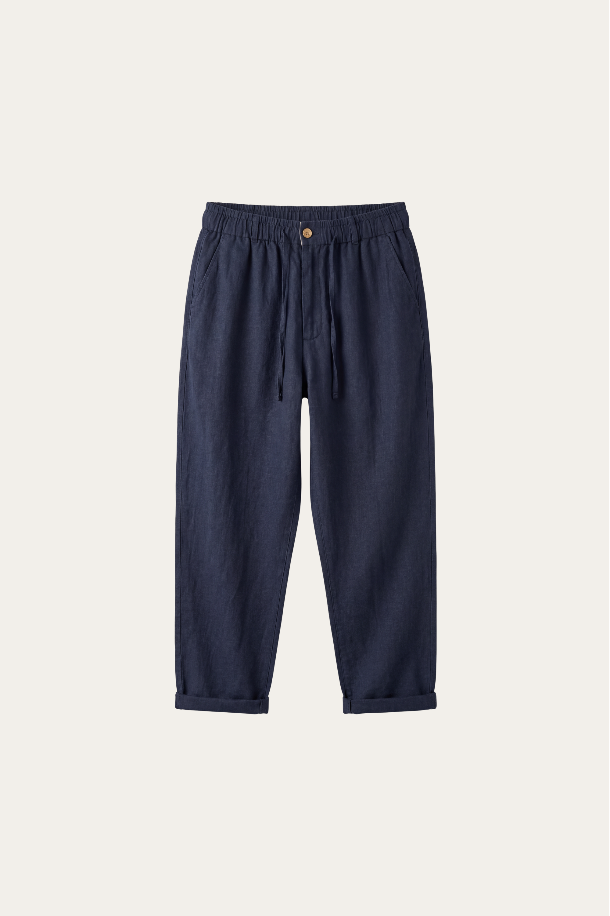 Carrara Linen Drawstring Trousers Navy