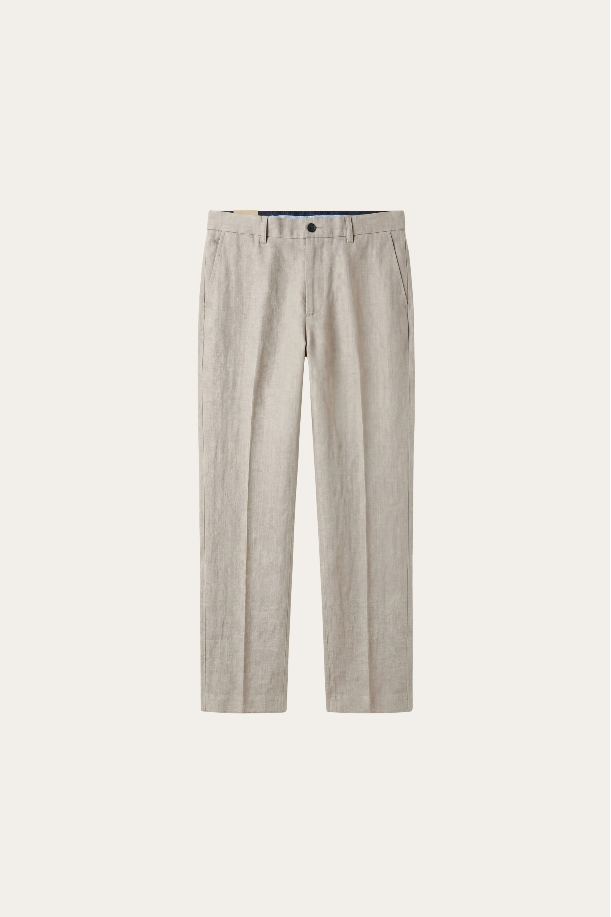 Cortona Linen Straight Trousers Light Beige