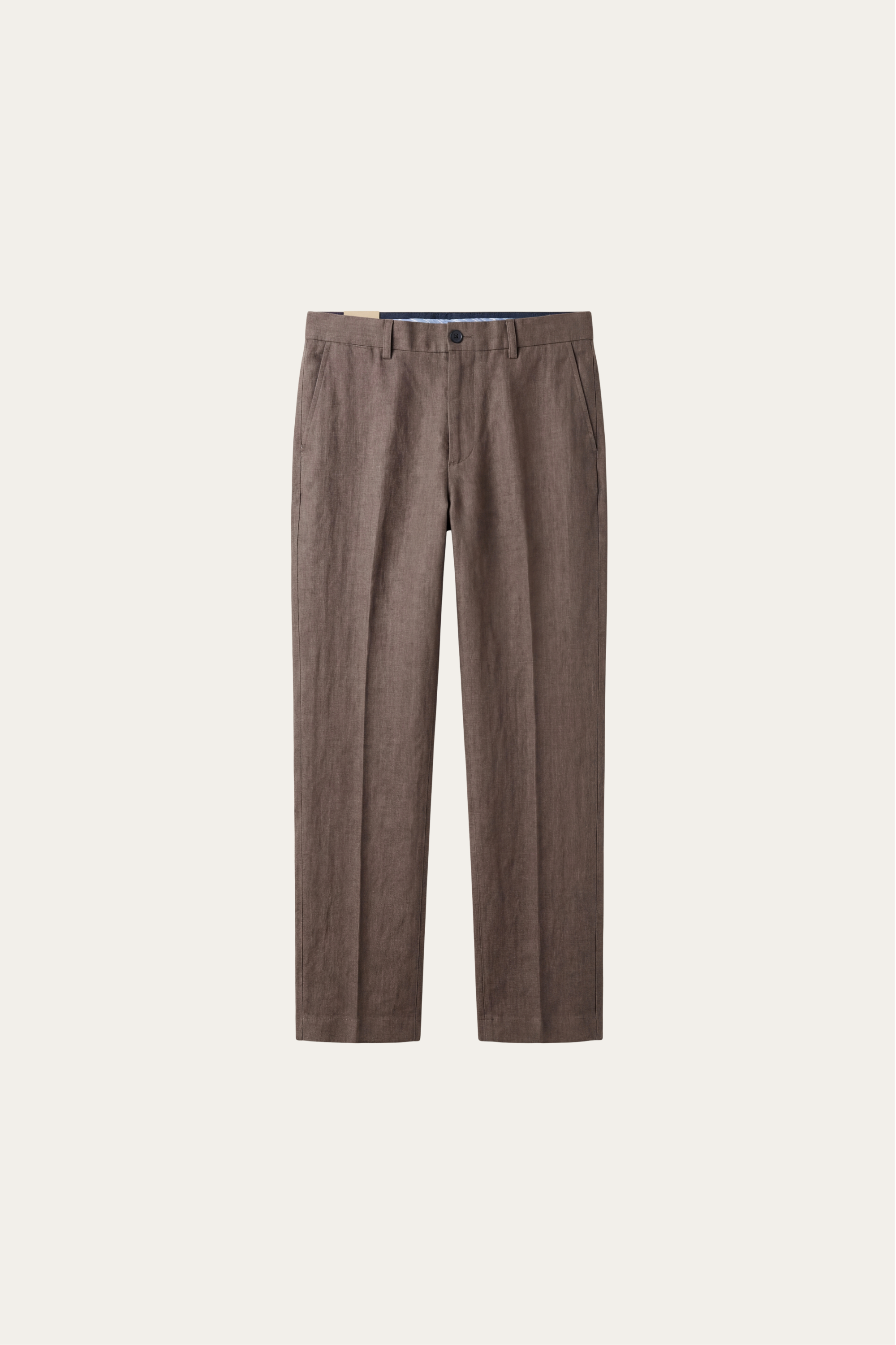 Cortona Linen Straight Trousers Taupe