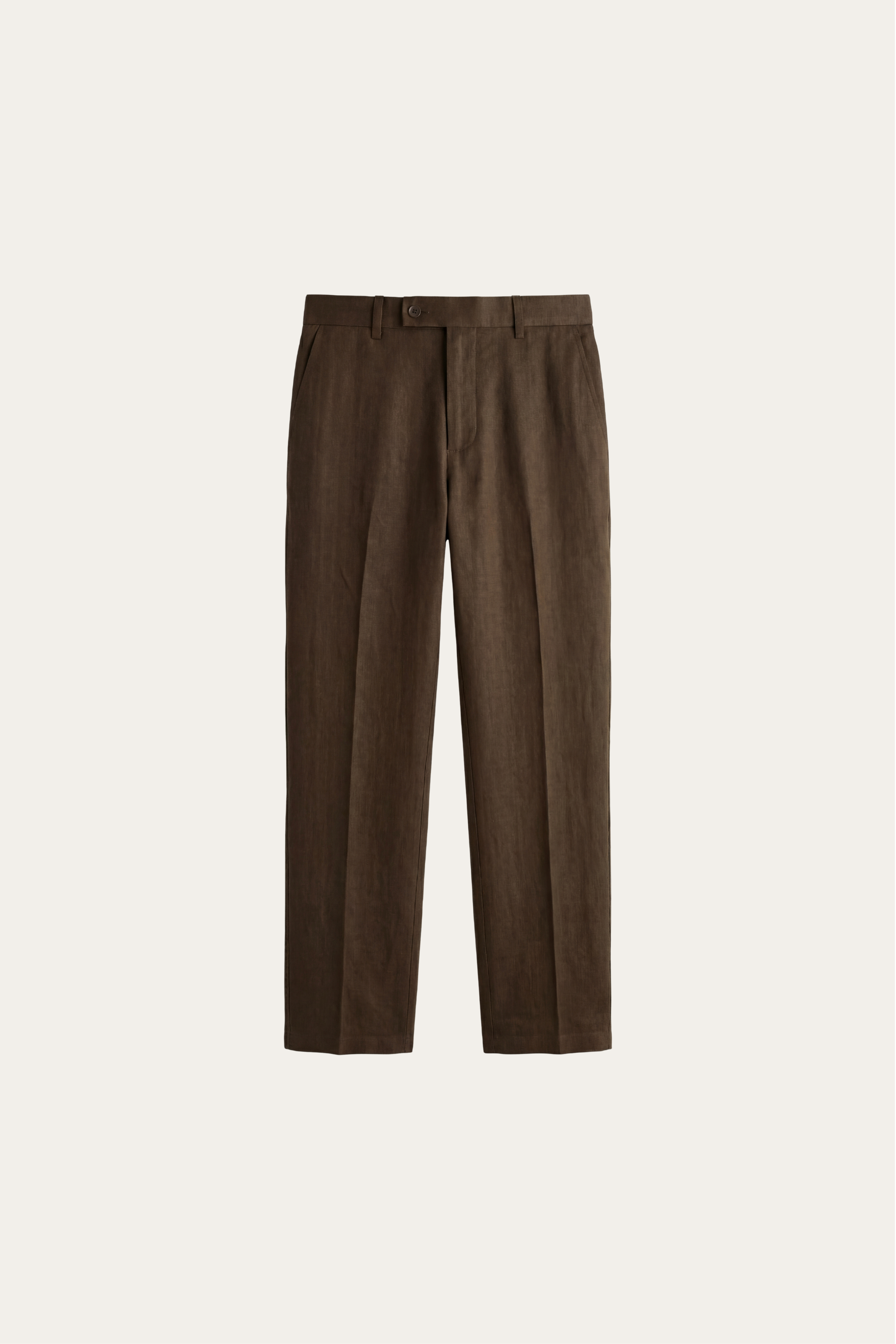 Modena Linen Tailored Trousers Brown