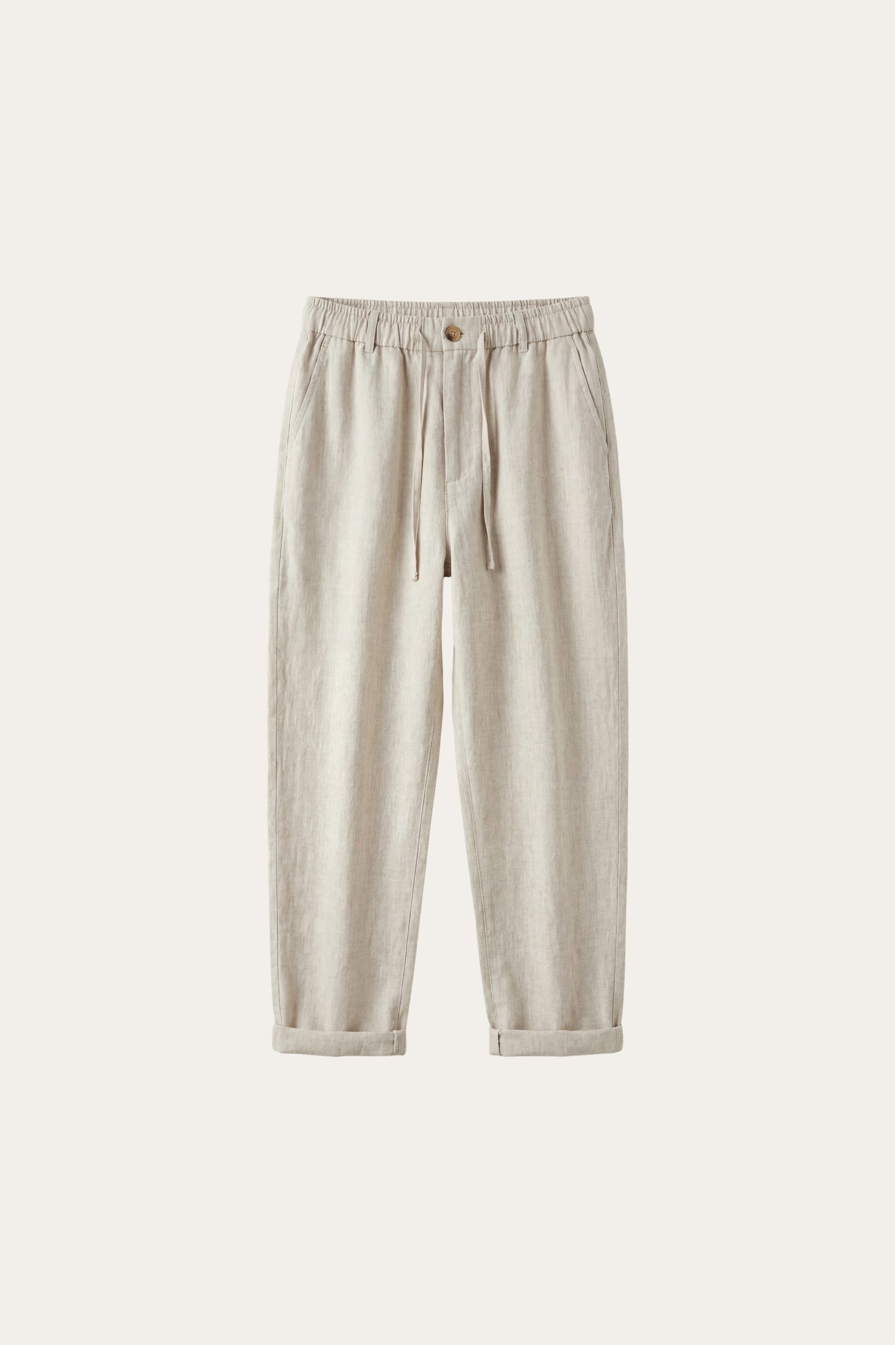 Carrara Linen Drawstring Trousers Beige