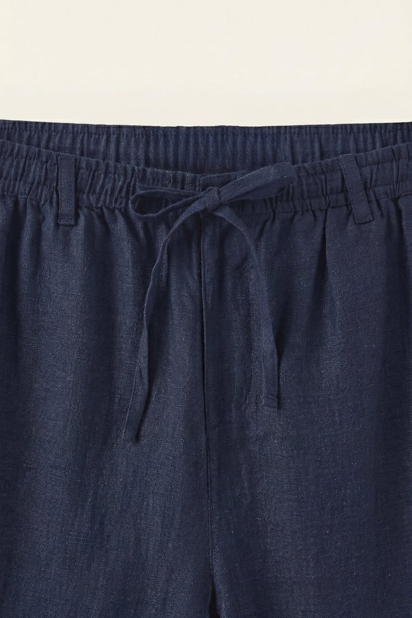 Rimini Linen Drawstring Shorts Blue
