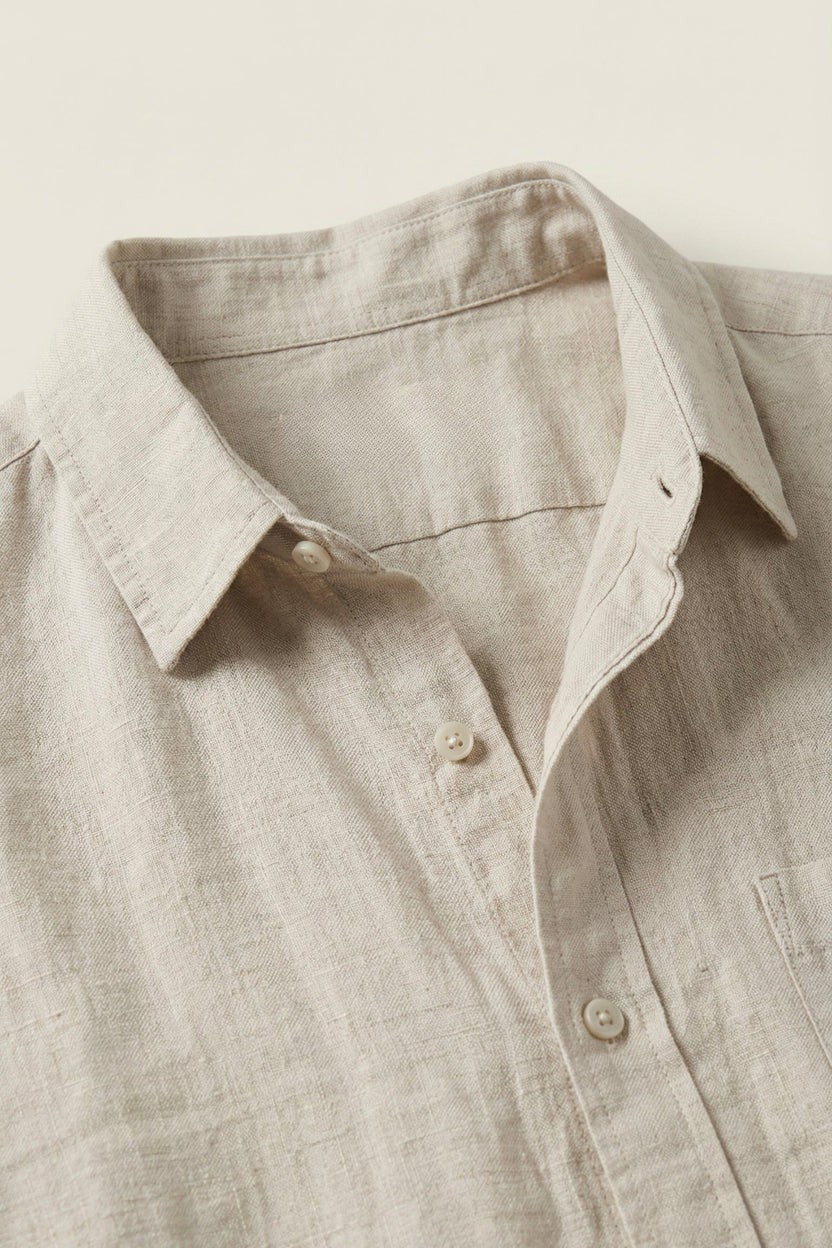 Verona Linen Shirt & Shorts Beige
