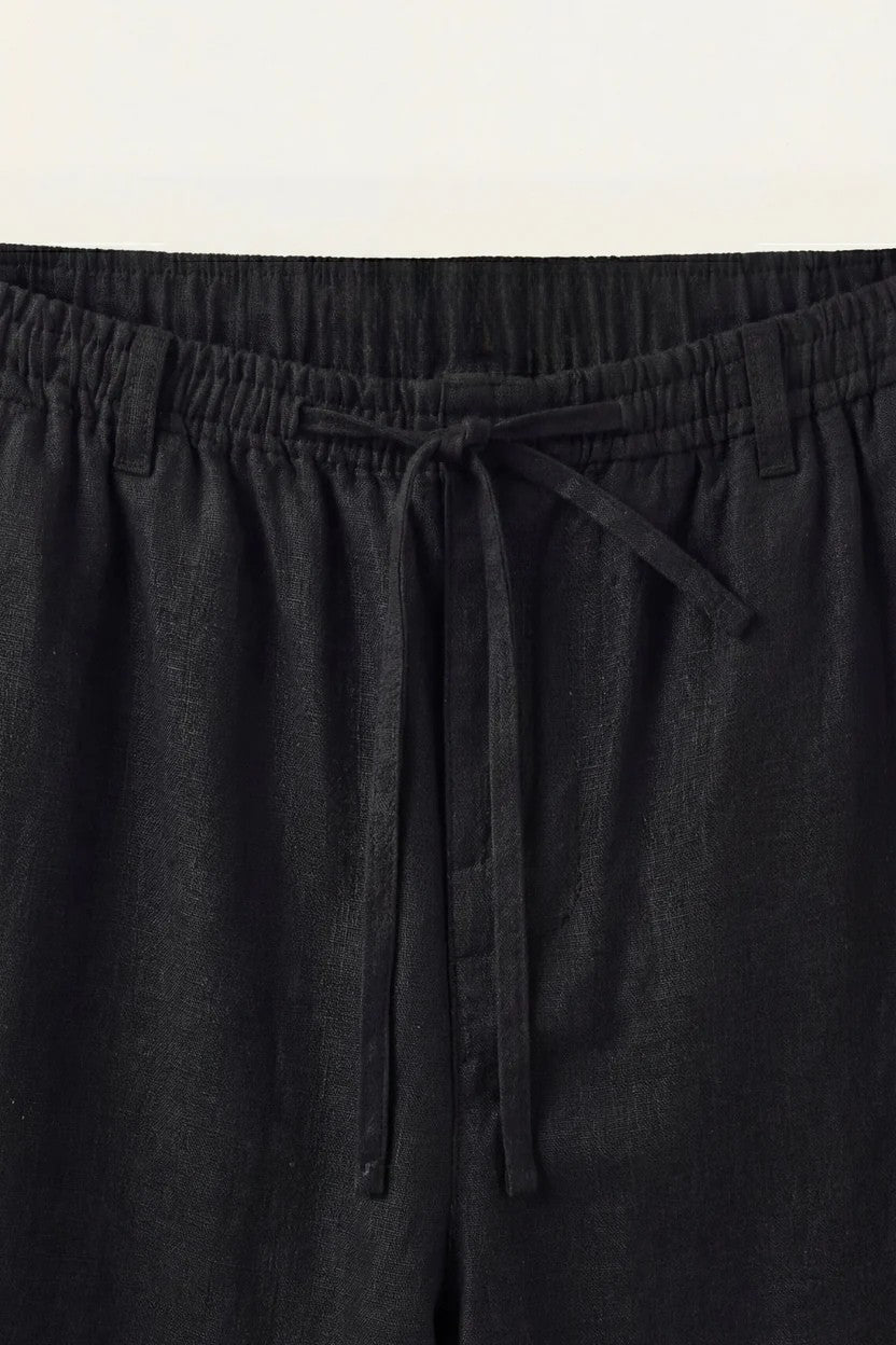 Rimini Linen Drawstring Shorts Black