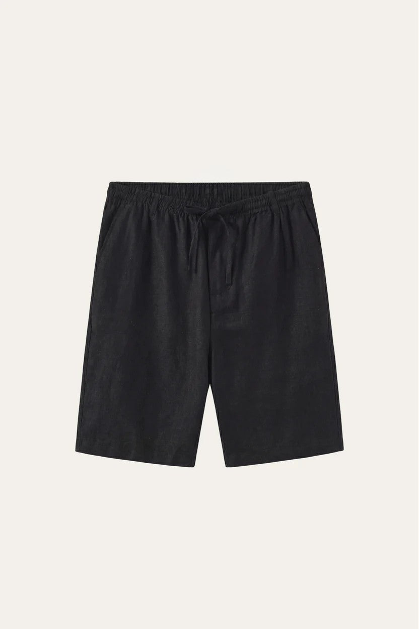 Rimini Linen Drawstring Shorts Black