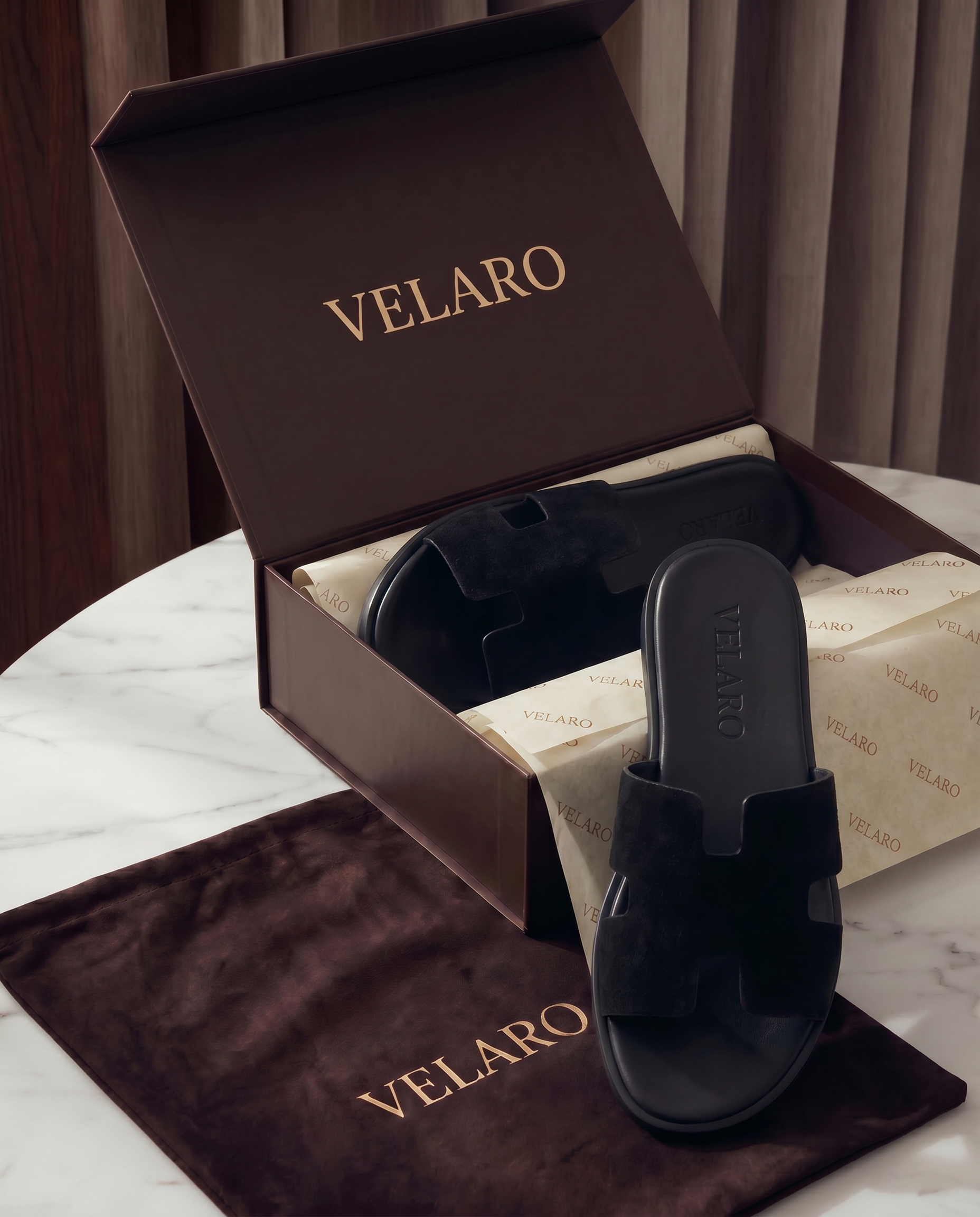 Matera Suede Sandal Black