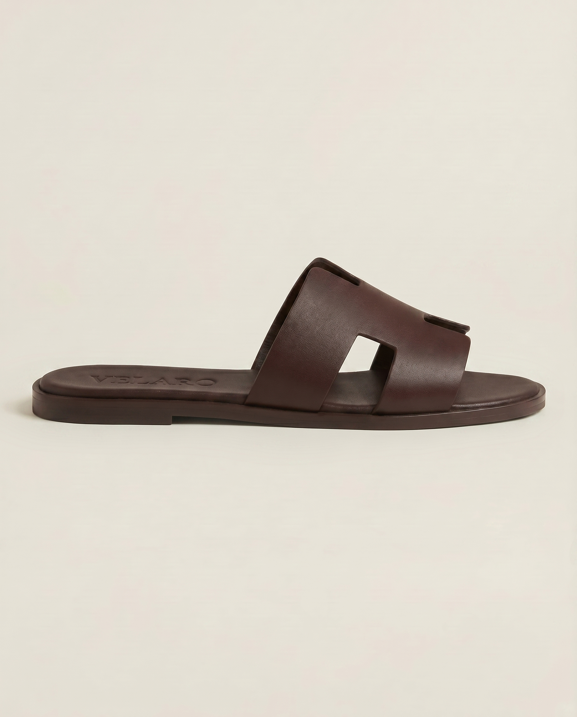 Arezzo Leather Sandal Dark Brown