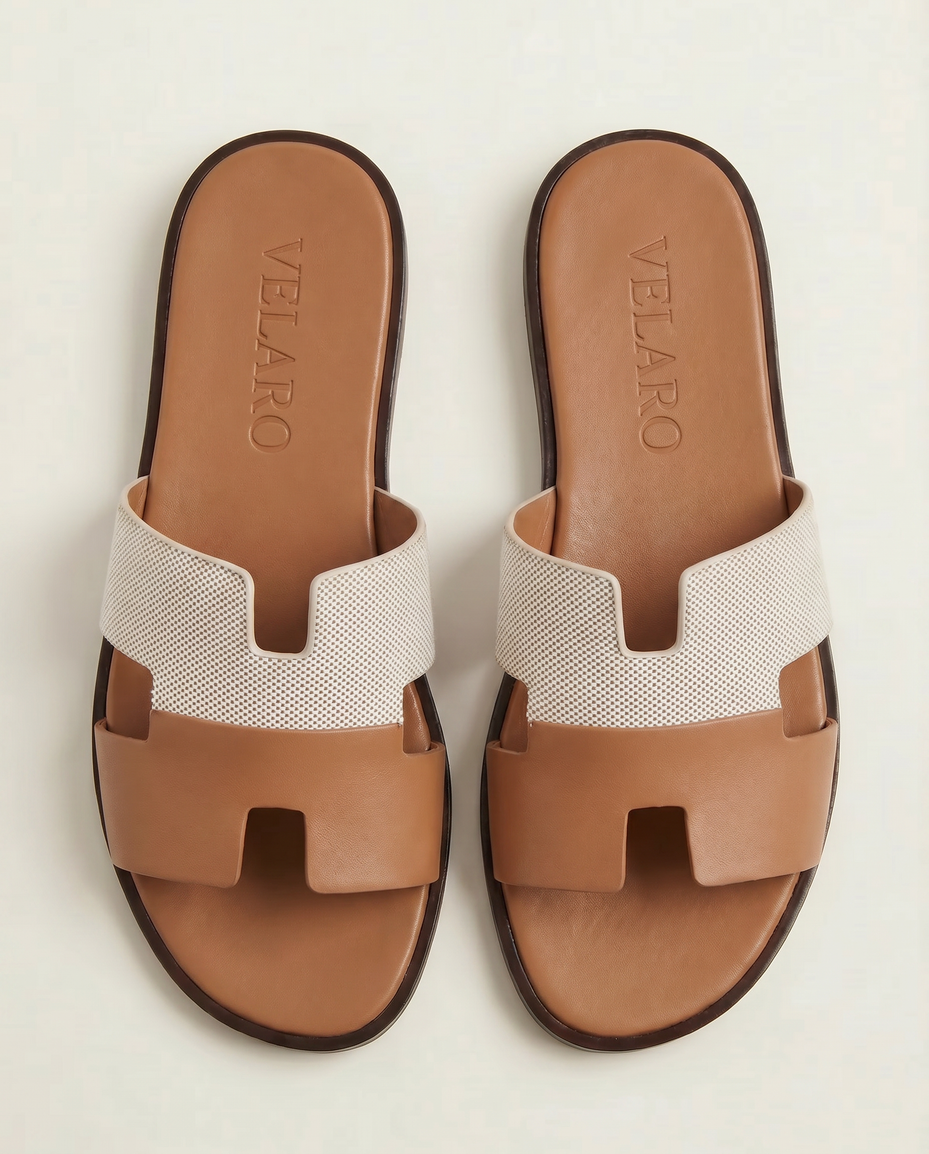 Arezzo Leather Sandal Beige & Tan