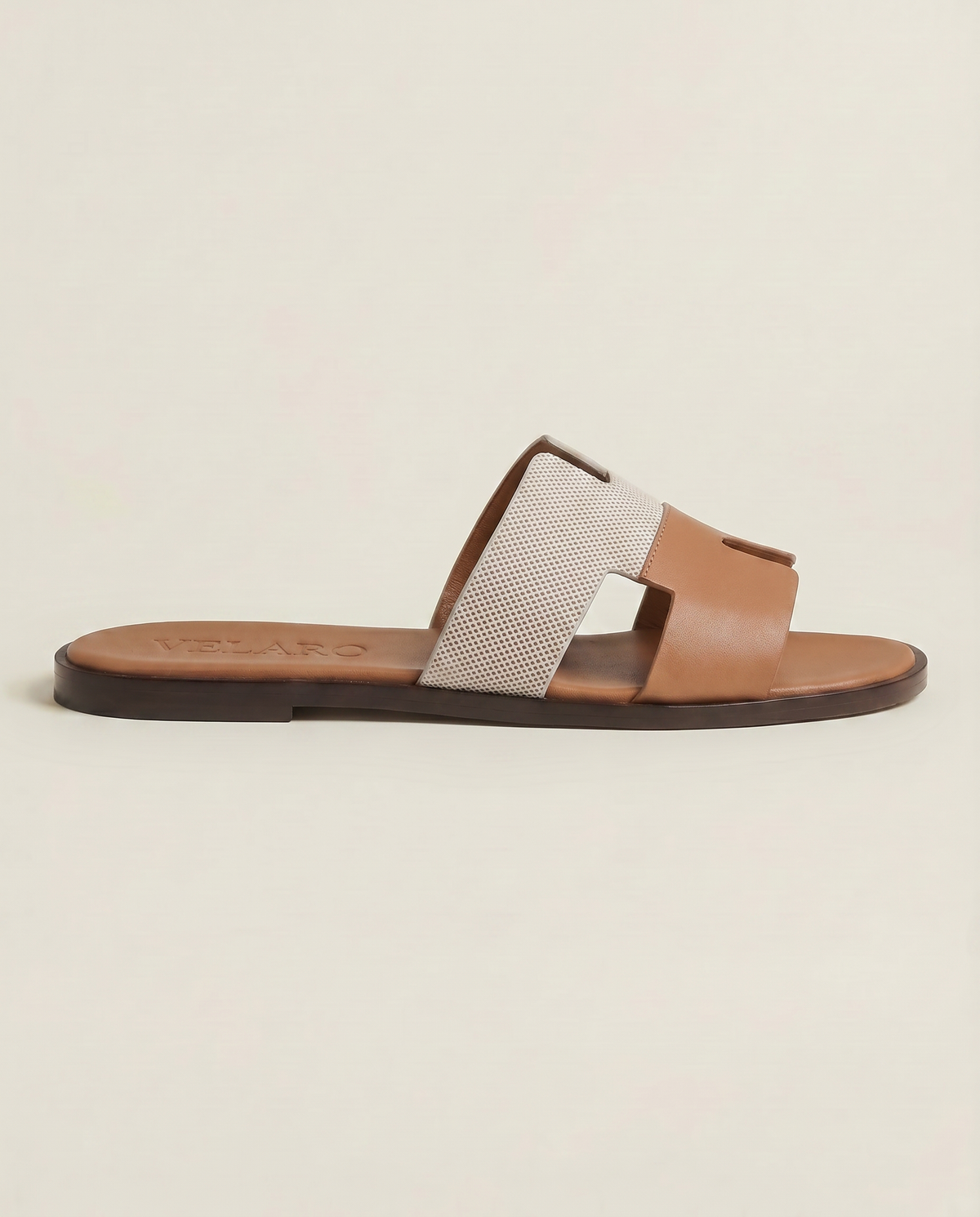 Velaro Leather Sandal Beige & Tan