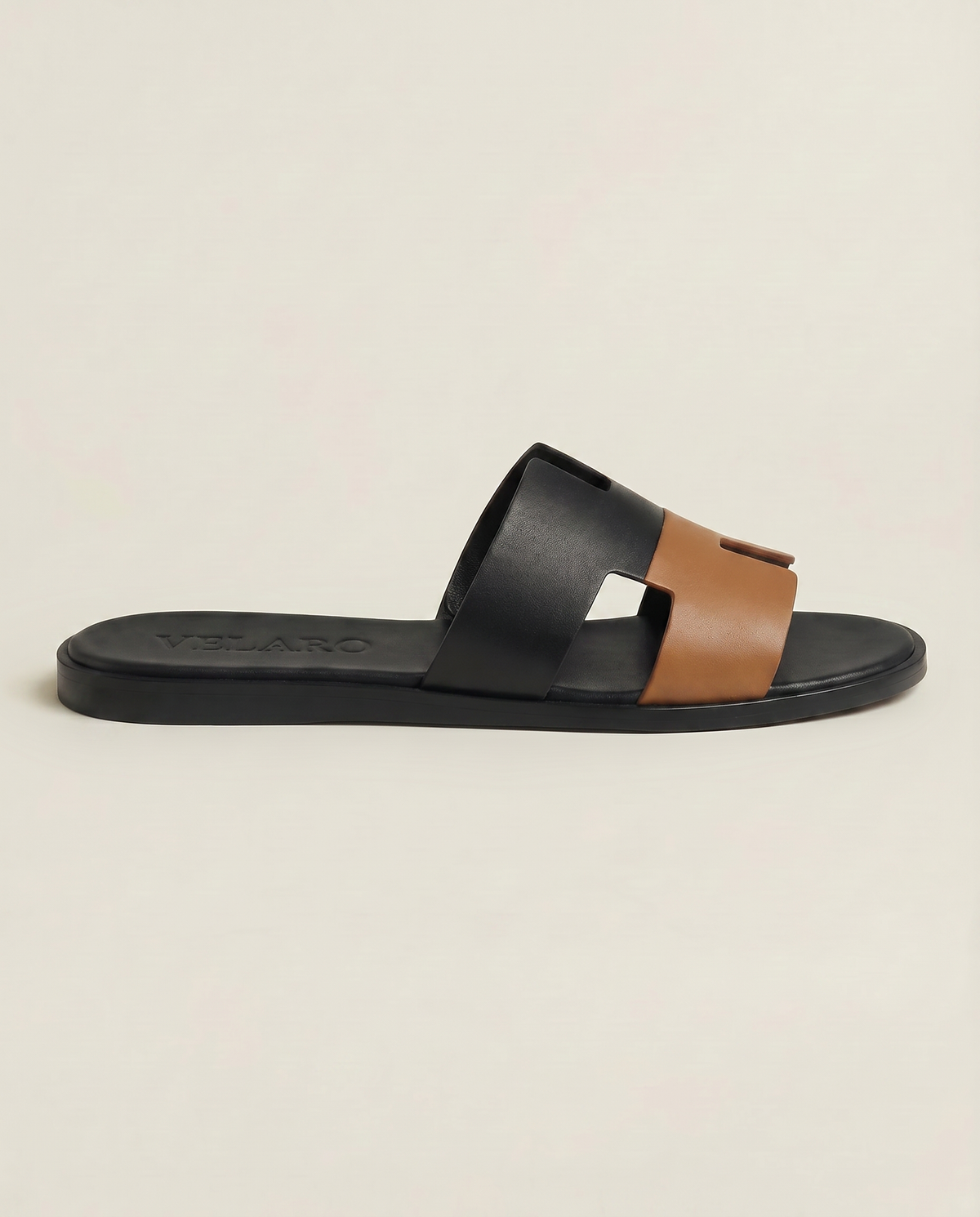 Velaro Leather Sandal Black & Tan