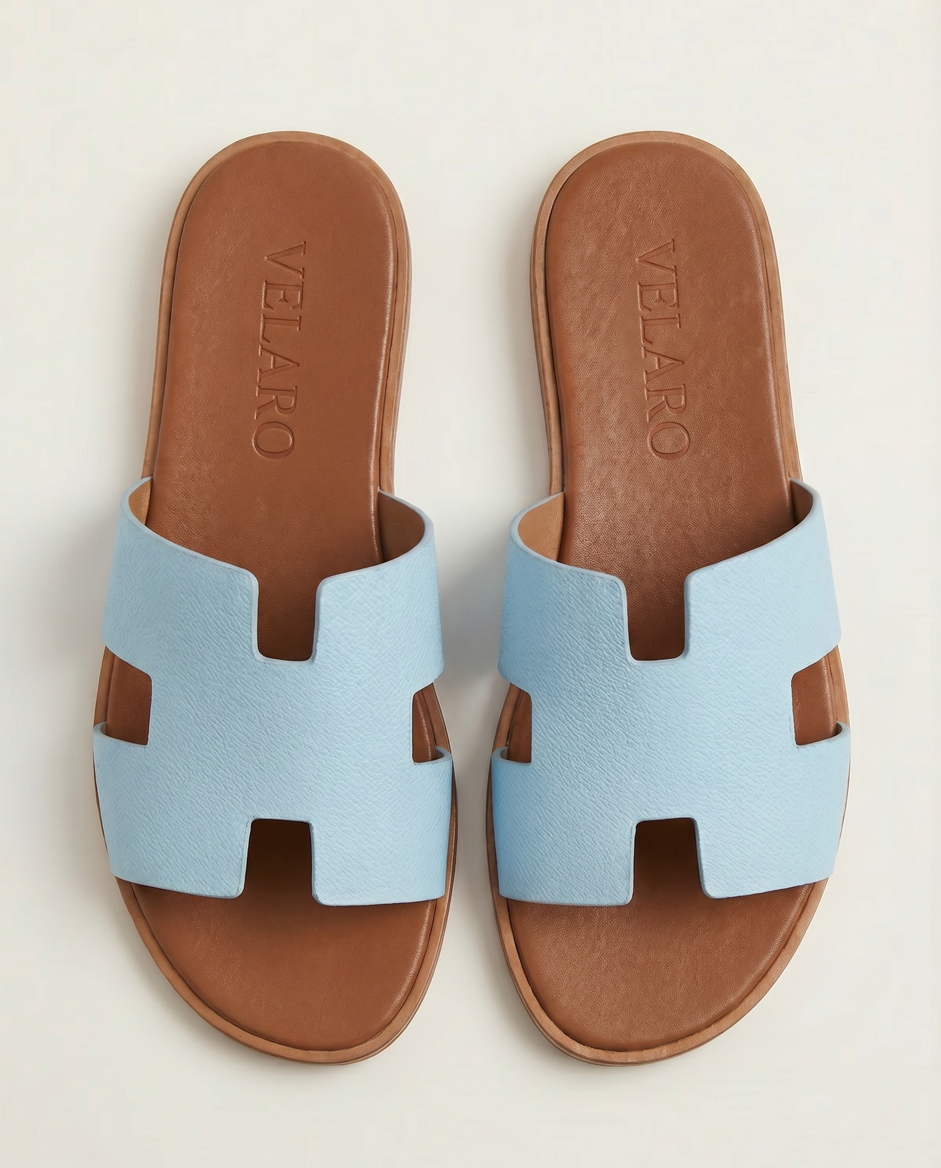 Arezzo Leather Sandal Sky Blue
