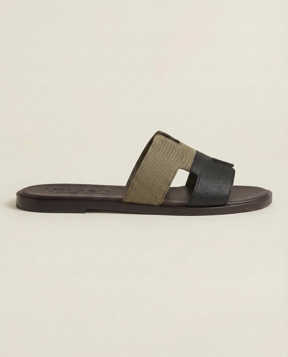 Velaro Leather Sandal Olive & Black