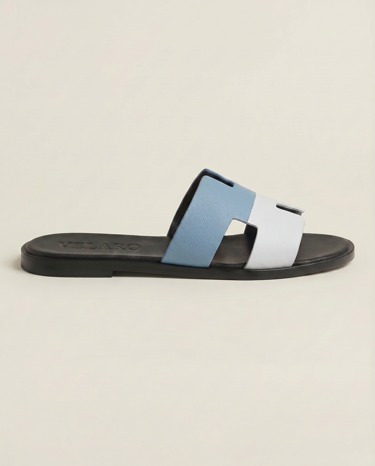 Velaro Leather Sandal Blue & White