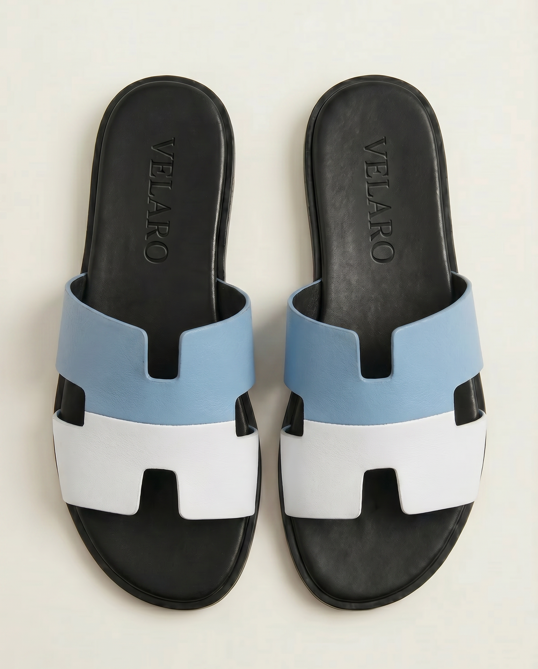 Arezzo Leather Sandal Blue & White