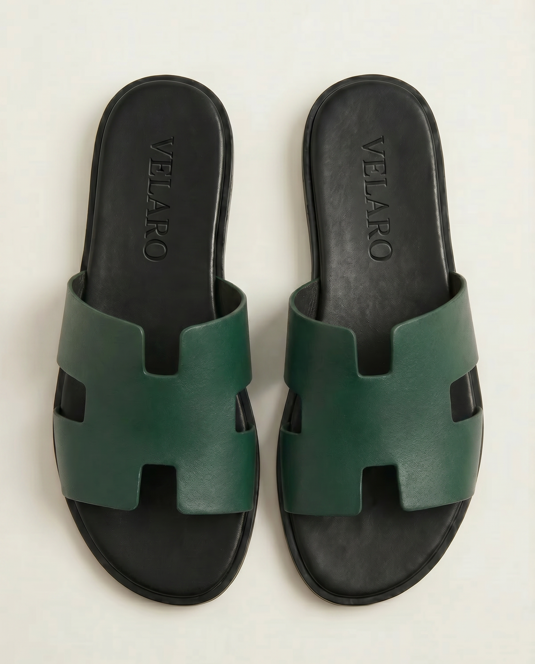 Arezzo Leather Sandal Dark Green