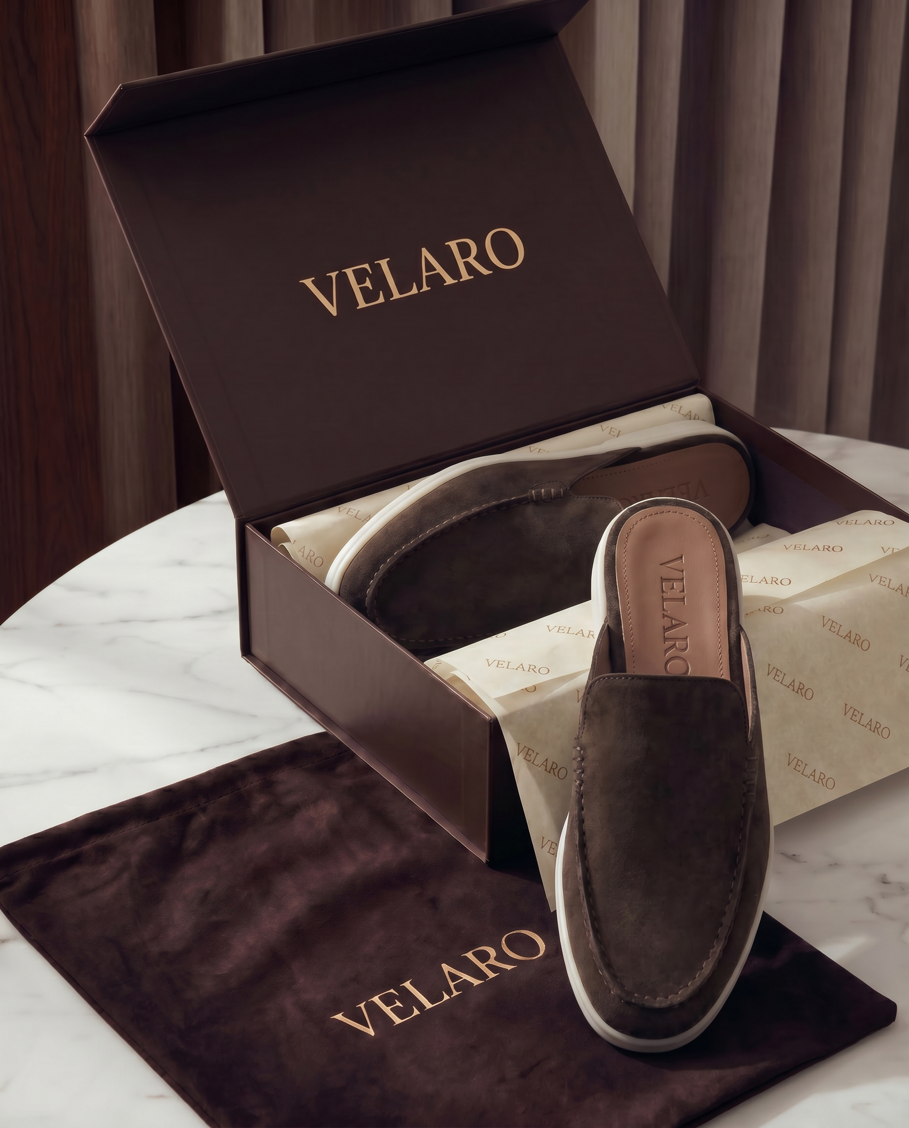 Yacht Suede Mule Brown