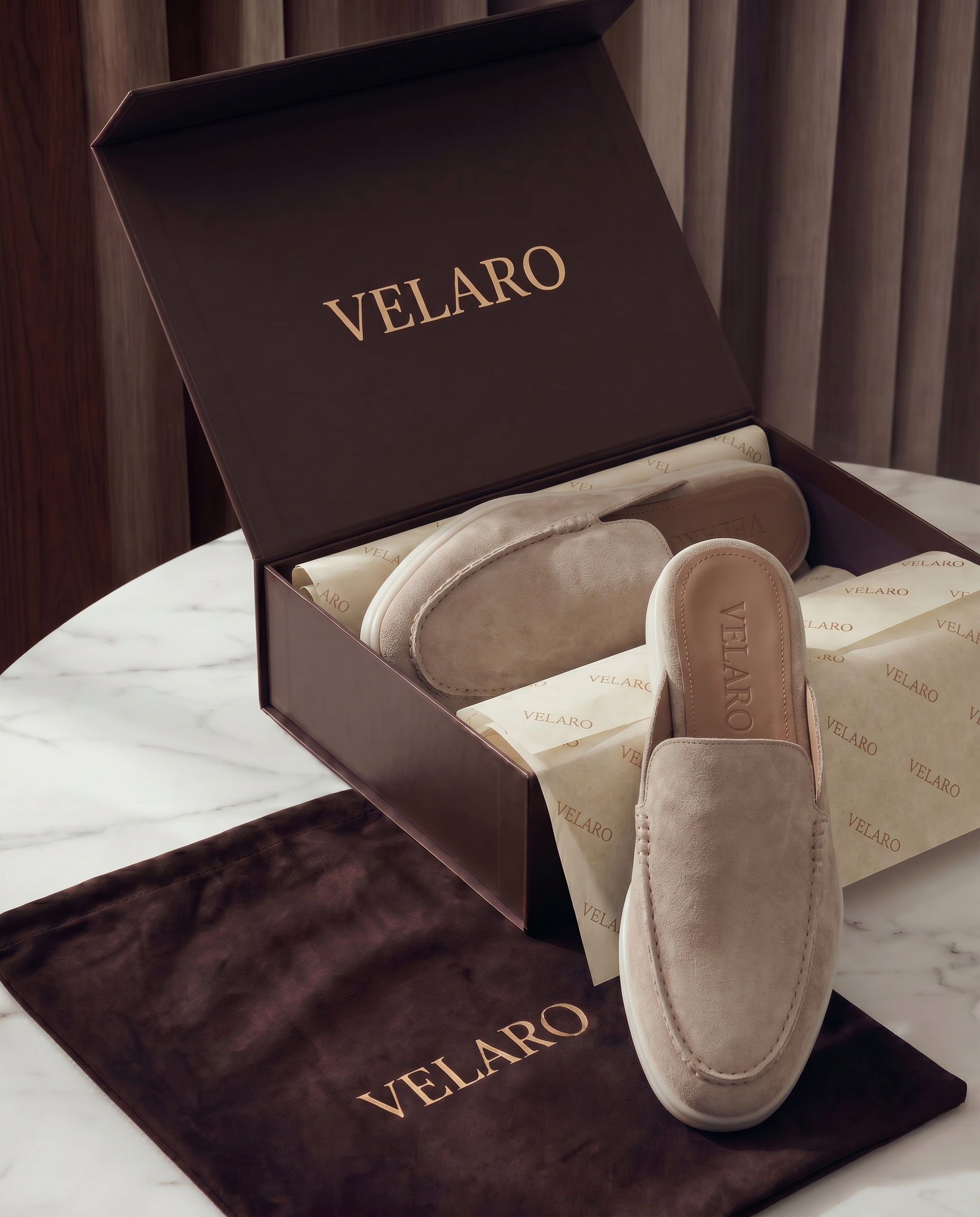 Yacht Suède Mule Light Gray