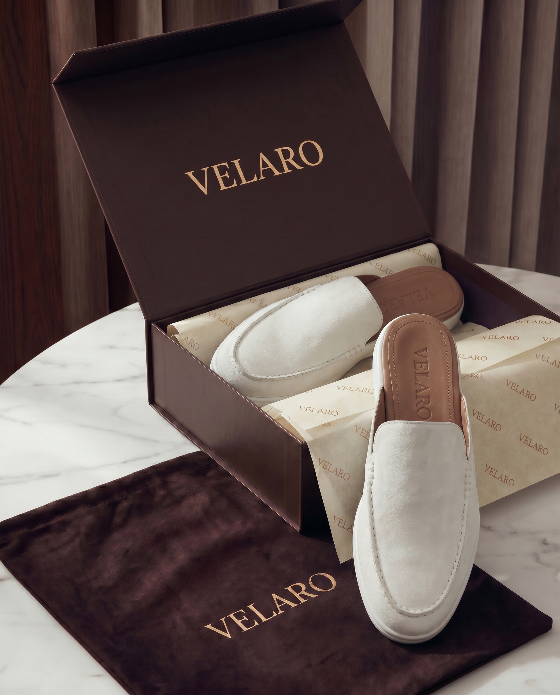 Yacht Suède Mule White