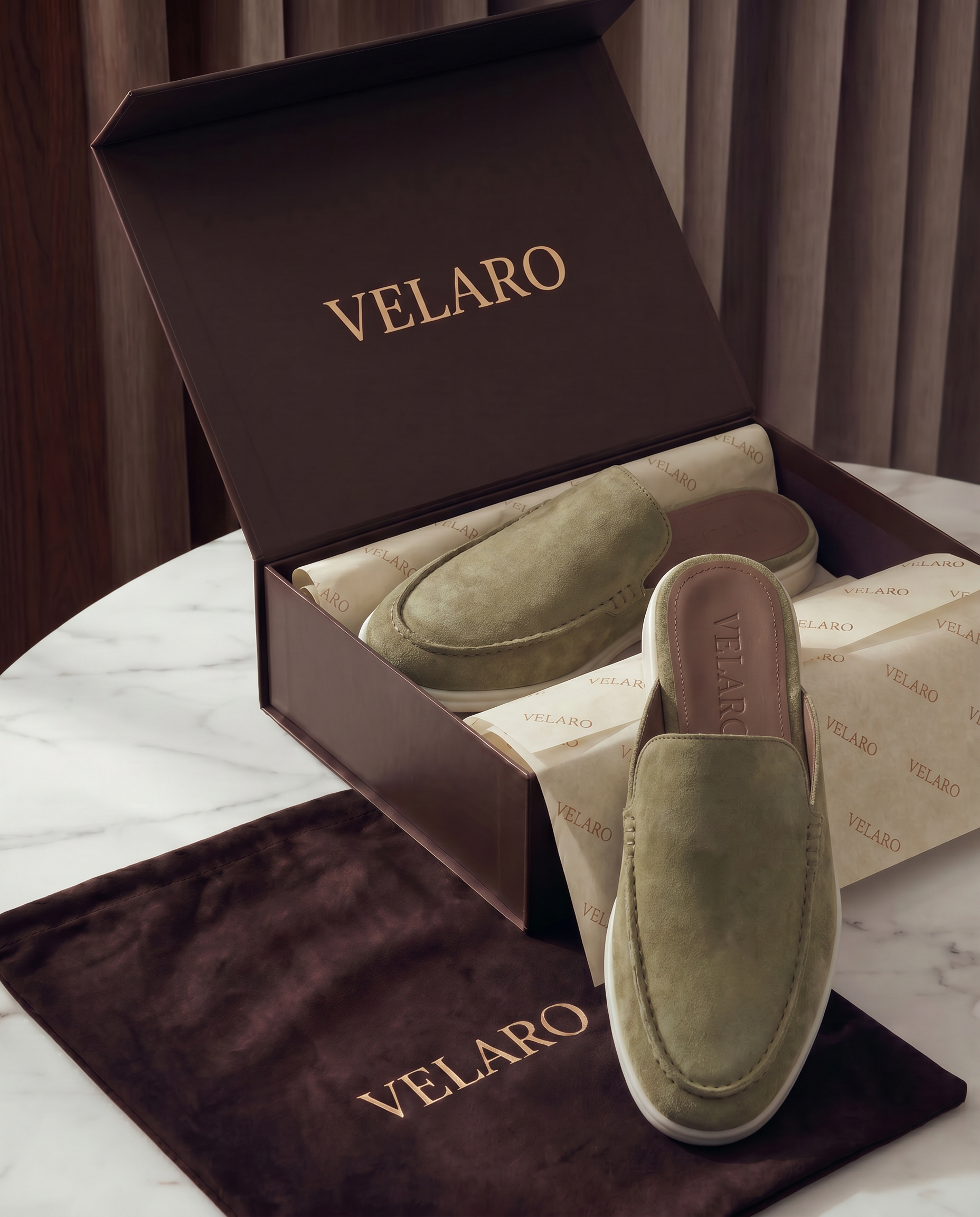 Yacht Suède Mule Olive