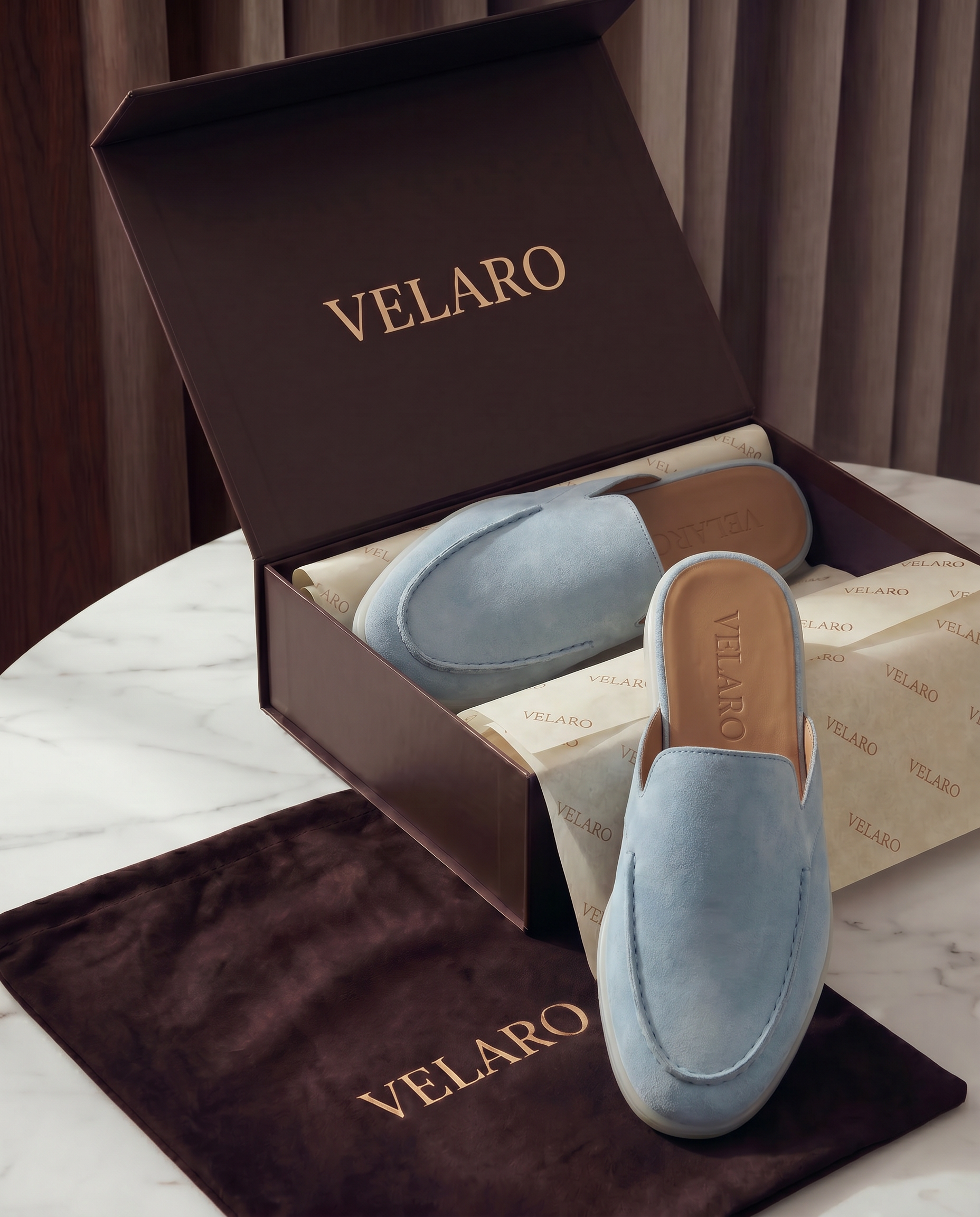 Yacht Suède Mule V2 Sky